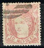 España 1870, Nº  105 , Isabel Ll, 10 Mil, Alegoria - Gebraucht