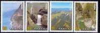 1989 Taroko National Park Stamps Mount Gorge Falls Geology Waterfall Taiwan Scenery - Agua