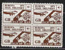 Q905-GREAT BRITAIN .-. 1971 .-. ISLE OF MAN . 4 S  - MAIL DELIVERY - BLOCK PERFORATE - Emissions Locales