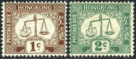 Hong Kong J1-2 Mint Hinged Postage Dues From 1923 - Timbres-taxe
