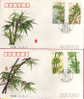 CHINE. Les Bambous.   2 FDC´s   Yv.# 3167/70 - 1990-1999