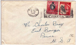 JAMAICA - 1959 - LETTRE Par AVION De KINGSTON Pour Les USA - Jamaïque (...-1961)