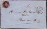 Belgique Lettre  N°10 Pl1 TB Margé (voisin) De CHARLEROY 18 AVR 1862 Vers HAM SUR HEURE ***TTB*** - 1858-1862 Medaillen (9/12)