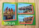 CPM SICILE SICILIA MULTIVUES MARSALA SCICCA CASTELLAMARE PECHEURS BATEAUX N° SIC 97 - Marsala