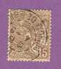 MONACO TIMBRE N° 24 OBLITERE PRINCE ALBERT 1ER 15C BRUN LILAS SUR JAUNE - Used Stamps