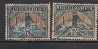 South Africa Used 1933, 1 1/2d, 2 Diff., Shades, Gold Mine, Minerals, Broken Pair, As Scan - Otros & Sin Clasificación