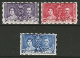 Mauritius 1937 MiNr. 200 - 202 Coronation Of King George VI And Queen Elisabeth  3v  MLH*  0,90 € - Mauritius (...-1967)