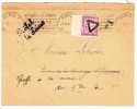 FRANCE 1924 LETTRE DE PARIS A PARIS TAXEE -  (#167) - Cartas & Documentos