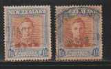 2 Diff., Water Mark Variety, Used 1s ´3d,  New Zealand 1947, - Gebruikt