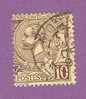 MONACO TIMBRE N° 14 OBLITERE PRINCE ALBERT 1ER 10C LILAS BRUN SUR JAUNE - Usados