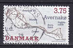 Denmark 1995 Mi. 1096  3.75 Kr Dänische Inseln Danish Isles Avernakø Map - Usati