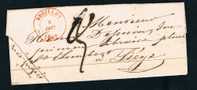 Belgique Lettre 1849 Lettre Non Affr Càd BOUILLON + 3 Pour Liege - Sonstige & Ohne Zuordnung