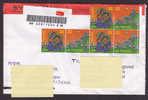 India Airmail Registered Recommandée Einschreiben SUNDERPUR 2010 Cover To Denmark Merry Christmas 6-Block (2 Scans) - Poste Aérienne