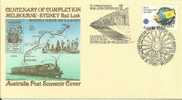 AUSTRALIA  POST COVER 100 YEARS TRAIN RAIL LINK MELBOURNE-SYDNEY DATED 14-06-1983 CTO SG? READ DESCRIPTION !! - Lettres & Documents
