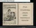 POLAND 1962 FEDERATION OF INTERNATIONAL PHILATELY WITH LABEL RIGHT NHM Art Paintings Malczewski Girl By A Well - Ungebraucht