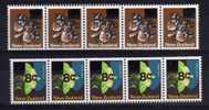 New Zealand - 1977 - Coil Stamps (Strips Of 5) - MNH - Unused Stamps