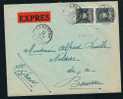 Belgique Lettre 1933 Lettre Affr N°318 X 2 En Expres De La HESTRE Pour Boussee Rare Sur Lettre - Covers & Documents