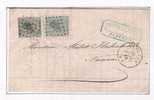 Belgique Lettre 1868 Lettre Affr N°17 X 2 ( 2 Nuances Différentes Lpts 128 FLEURUS - 1865-1866 Profile Left