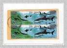 ✅ Inde 2009 Bloc De 4 Timbres Oblitérés Sur Fragment Avec Dauphins - Dauphins