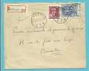 832+885 (U.P.U.) Op Brief Aangetekend Met Stempel HERSEAUX - Covers & Documents