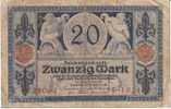 Germany #63, 20 Marks 1915 Banknote Currency - 20 Mark