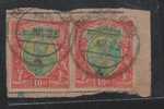 1927  India Used In Burma, King George V Rs 10 X 2 On Piece Parcel Cancell. 1926 - 1933 - 1911-35  George V