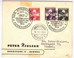 GROENLAND - 1954 -  LETTRE Par AVION De STROMFJORD Pour HAMMEL (DANEMARK) - Postmarks