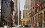 New York City Financial District Wall Street On C1960s Vintage Chrome Postcard - Wall Street