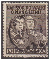 Polonia 1951 Scott 508 Sello º Plan 6 Letni Hacia Adelante En La Lucha Soldados Michel 681A Yvert 585A Polska Stamps - Gebruikt