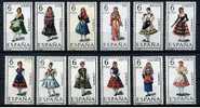 ESPAÑA 1969 - TRAJES REGIONALES - EDIFIL Nº 1898/1909 - YVERT 1558-1560C + 1575-1580 - Textil