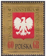 Polonia 1966 Scott 1423 Sello ** Aguila Polaca 1000 Anniv. Michel 1689 Yvert 1539 Polska Stamp Timbre Pologne Briefmarke - Ungebraucht