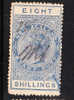 New Zealand 1882 Queen Victoria Postal Stamp Duty 8sh Used - Used Stamps