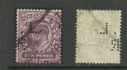 GB 1902 - 13 KEV11  6d Purple Perfins ( L R ) (B162) - Gezähnt (perforiert)