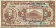 BOLIVIA 20 BOLIVIANOS BROWN  BOLIVAR MAN FRONT MOTIF BACK DATED 20-07-1928  P.122 VF READ DESCRIPTION !! - Bolivia