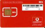 TARJETA GSM DE VODAFONE 64K  (B021-50)  (NUEVA-MINT) - Vodafone