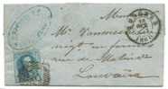 LETTRE. 1860. TONGRES A  LOUVAINA - 1858-1862 Medaillen (9/12)