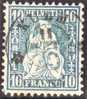 Heimat AG KULM 186?-11-11 2-Kriesstempel Auf 10Rp. Blau Sitzende Helvetia - Used Stamps