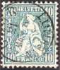 Schweiz 1869-03-21 10Rp. Blaugrün Sitzende Helvetia Zu#31b - Used Stamps