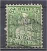 SWITZERLAND 1862 Sitting Helvetia - 25c. - Green FU - Gebraucht