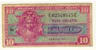 USA  -  MILITARY PAYMENT CERTIFICATE  -  10 CENTS  -  SERIES  521  -  P. M30 - 1954-1958 - Series 521