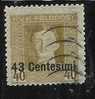 OCCUPAZIONE AUSTRIACA 1918 CENT. 43 SU 40 H USATO USED OBLITERE' - Occupazione Austriaca