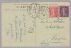 Frankreich 1928-07-25 Hendaye 50+40Cent.Postkarte>Shanghai - Cartas & Documentos