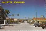 Gillette WY Wyoming, Street Scene Autos, First National Bank, On C1980s Vintage Postcard - Gillette