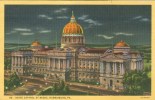 USA – United States –  State Capitol At Night, Harrisburg, Pa, Unused Linen Postcard [P4256] - Harrisburg