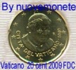 VATICANO VATICAN VATIKAN  20 CENT 2009 FDC DA DIVISIONALE - Vatikan