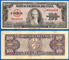 Cuba 100 Pesos 1954 Serie B Aguilera Caraibe Caribe Kuba Pesos Paypal Skrill Bitcoin OK! - Cuba