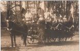 CARTE PHOTO : ATTELAGE FLEURI FETE CHEVAL DEGUISEMENT CARNAVAL CAVALCADE - Attelages