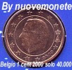 BELGIO BELGIQUE 1 CENT 2000 DA DIVISIONALE BU FDC RARITA´ SOLO 40.000 ESEMPLARI - België