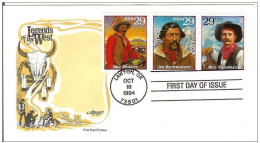 USA United States 1994 FDC Legends Of The American West Bill Pickett Jim Beckwourth Tilghman - 1991-2000