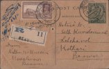 Br India King George V, Postal Card, Registered, Bearing KG VI  4 An, Train, India As Per The Scan - 1911-35 Koning George V